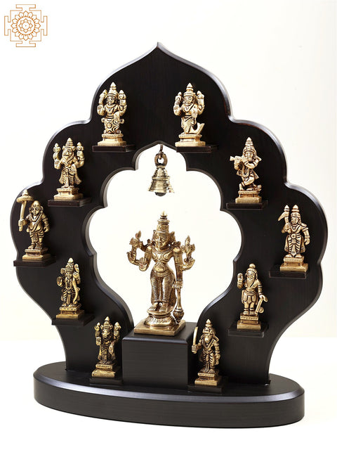 14" Dashavatara - The Ten Incarnations of Lord Vishnu In Brass