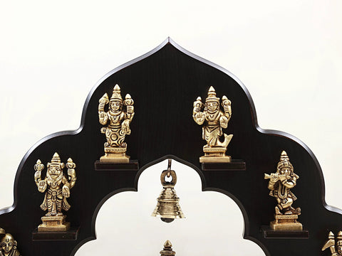 14" Dashavatara Set Brass Statue - The Ten Incarnations of Lord Vishnu