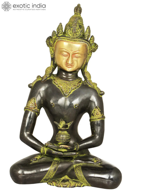 13" Amitabha Buddha Handmade Brass Statue