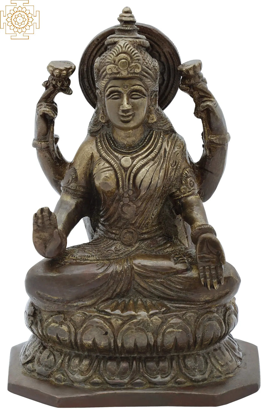 5" Ashirwad Lakshmi Brass Statue Handmade