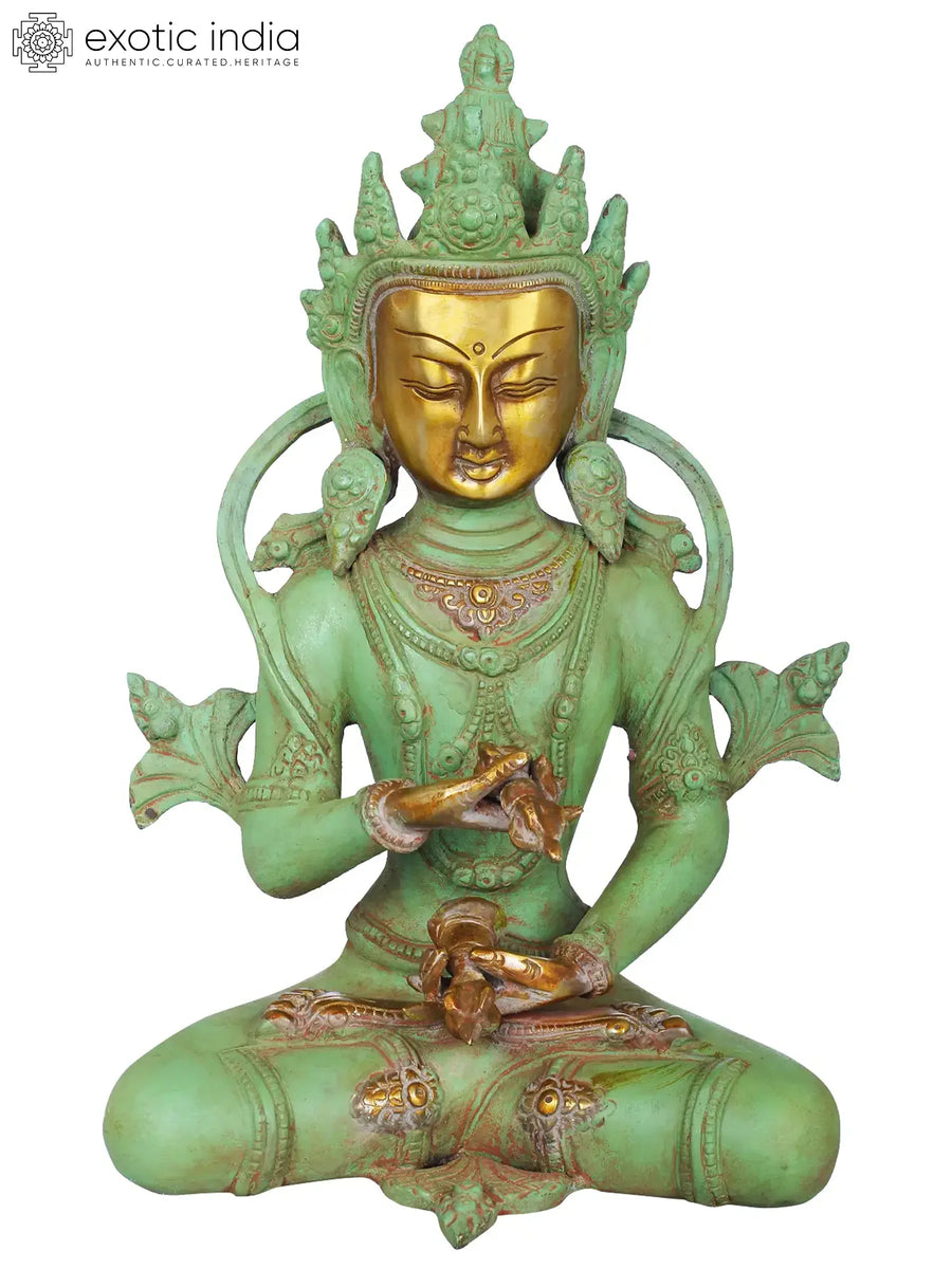10" Brass Vajrasattva Bodhisattva Statue Handmade