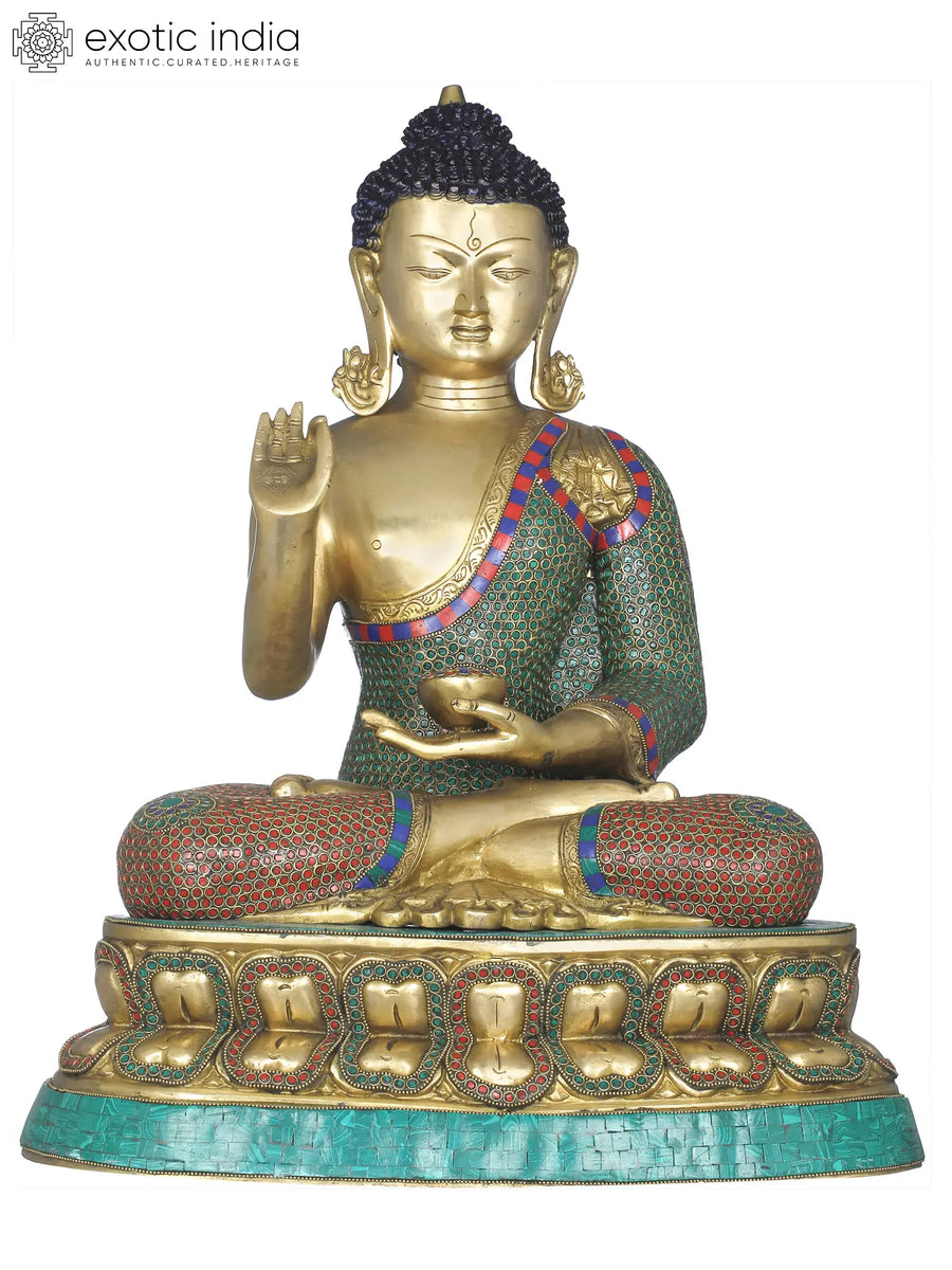 Tibetan Buddhist Preaching Buddha Brass Statue Handmade