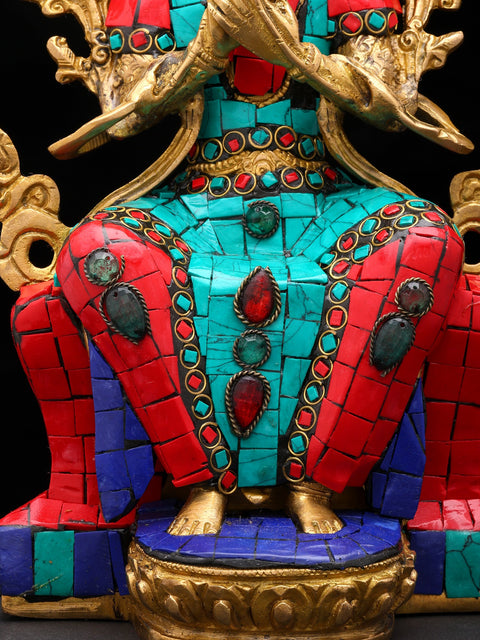 11" Future Buddha Maitreya Brass Statue | Handmade Buddhist Idols | Made in India