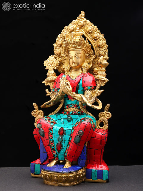 11" Future Buddha Maitreya Brass Statue | Handmade Buddhist Idols | Made in India