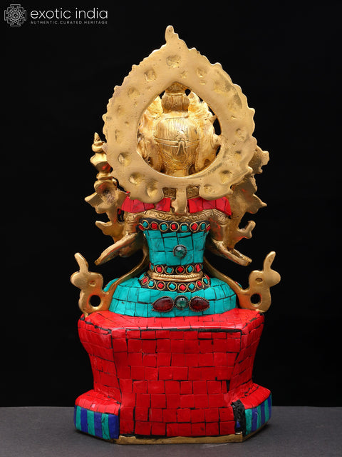 11" Future Buddha Maitreya Brass Statue | Handmade Buddhist Idols | Made in India