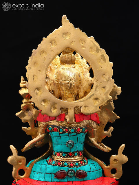 11" Future Buddha Maitreya Brass Statue | Handmade Buddhist Idols | Made in India