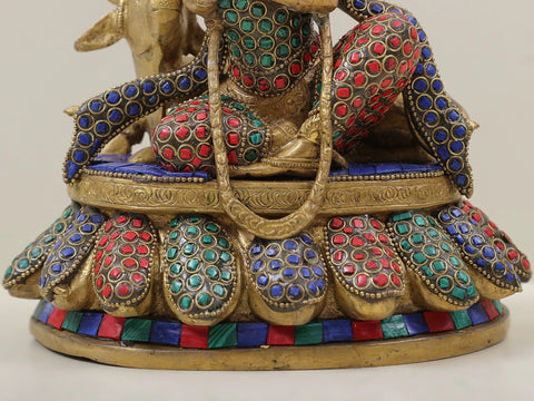 8" Krishna and Cow in their Rhythmic Posture in Brass | Handmade | Made in India