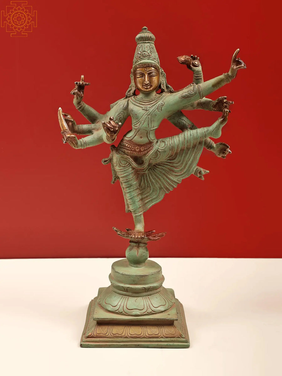 15" Handmade Brass Lord Trivikrama Idol for Pooja and Home Decor