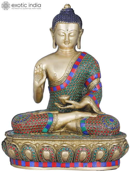 13" Lord Buddha Preaching Dharma Brass Statue Handmade