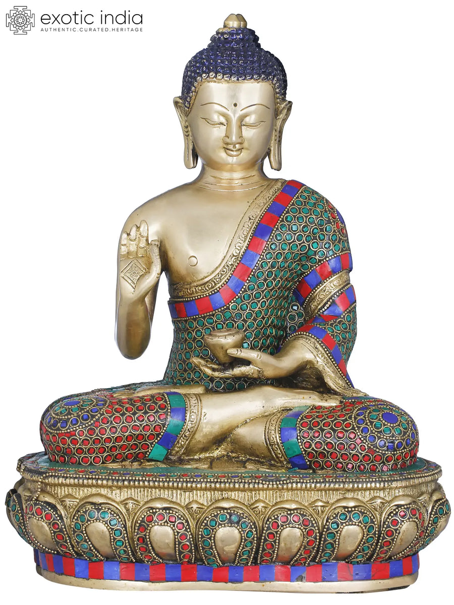 13" Lord Buddha Preaching Dharma Brass Statue Handmade