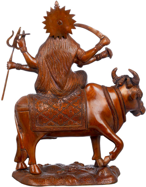 13" Gujarati Durga Mata Brass Idol | Handmade | Made In India