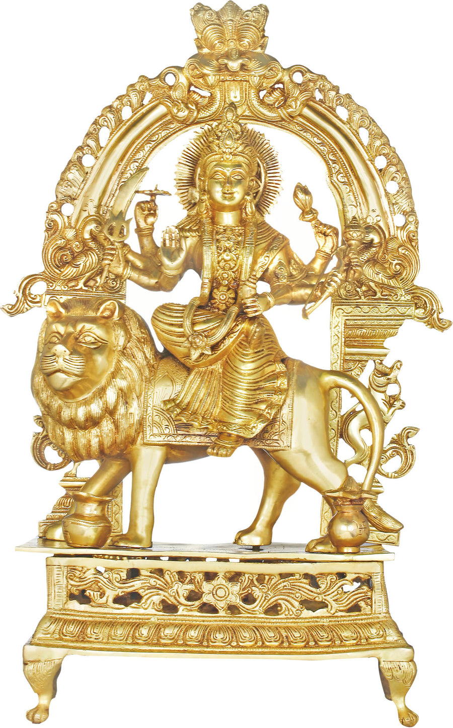 26" Goddess Durga Brass Statue for Temple Pooja Handmade