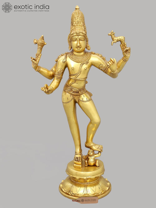 19" Lord Shiva Pashupatinath Handmade Brass Statue