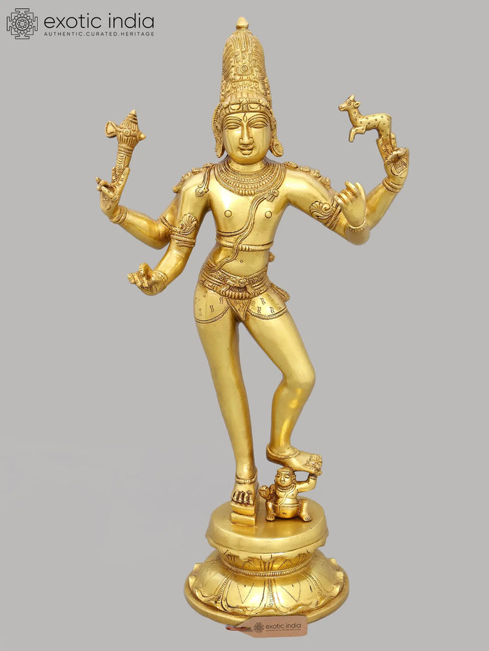 19" Lord Shiva Pashupatinath Handmade Brass Statue
