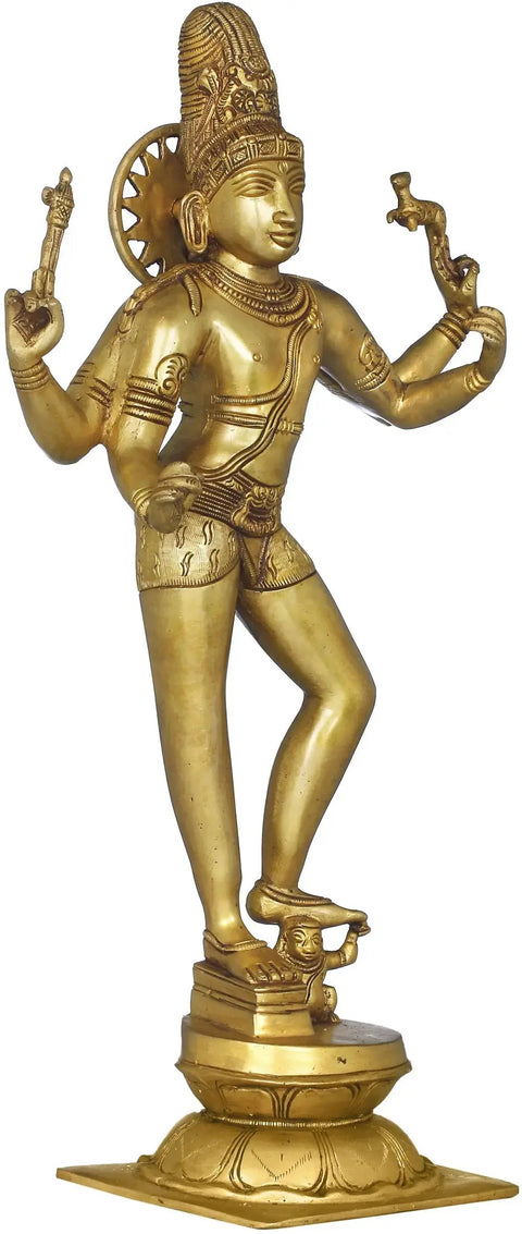 19" Lord Shiva as Pashupatinath (The Lord Of The Animals) In Brass | Handmade | Made In India
