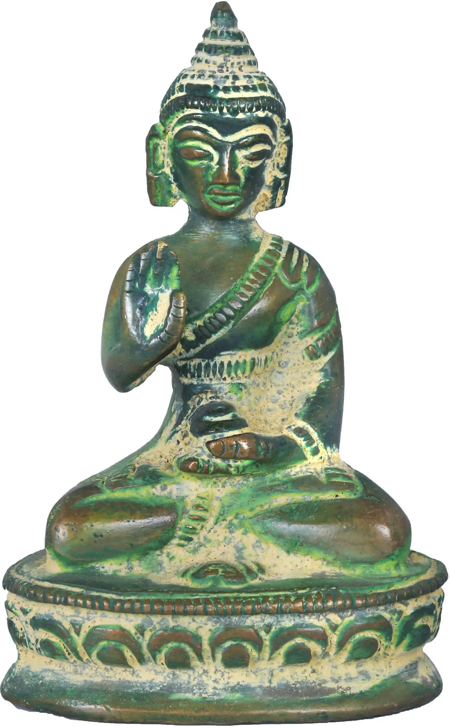 3" Small Blessing Buddha Brass Statue Handmade