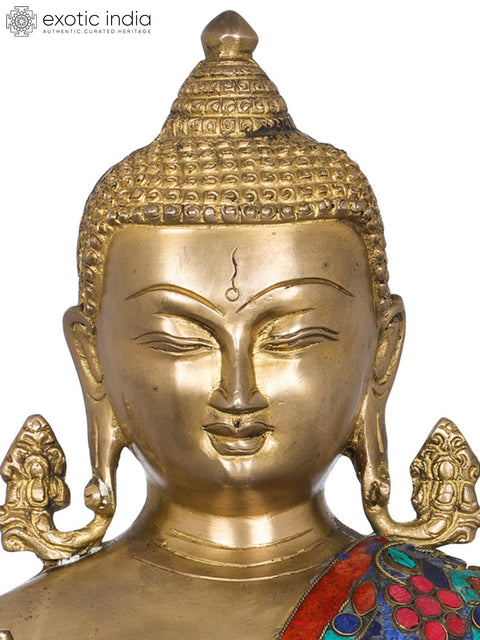 13" Tibetan Buddhist Deity Preaching Buddha In Brass | Handmade | Made In India