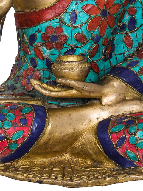 13" Tibetan Buddhist Deity Preaching Buddha In Brass | Handmade | Made In India