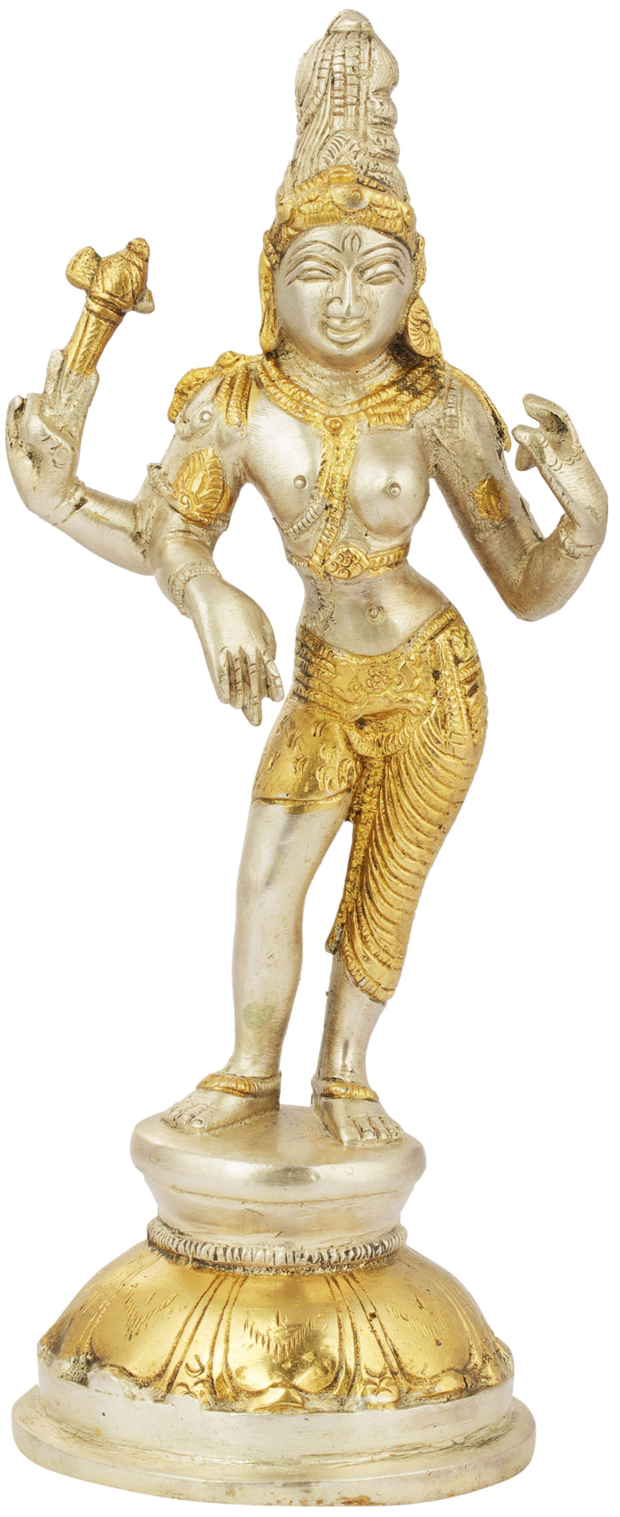 8" Ardhanarishvara In Brass | Shiva Parvati | Handmade | Made In India