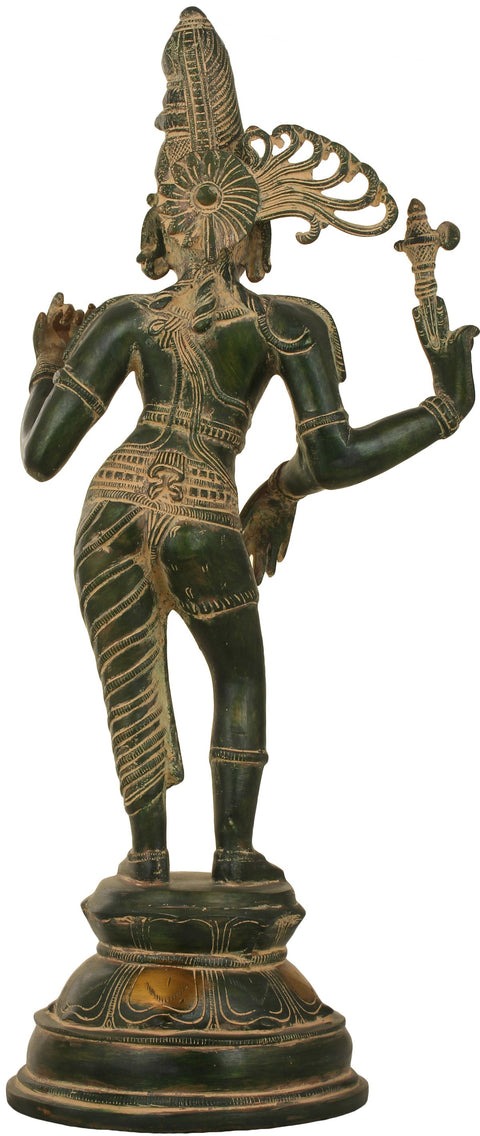 19" Ardhanarishvara (Shiva-Shakti) In Brass | Handmade | Made In India