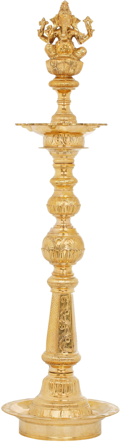 44" Superfine Lord Ganesha Lamp In Brass | Handmade | Made In India