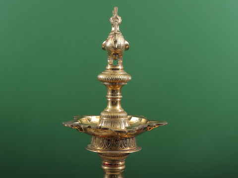 42" Superfine Engraved Peacock Lamp (Annam Lamp) Large Size in Brass