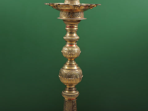 42" Superfine Engraved Peacock Lamp (Annam Lamp) Large Size in Brass