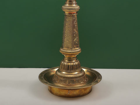 42" Superfine Engraved Peacock Lamp (Annam Lamp) Large Size in Brass