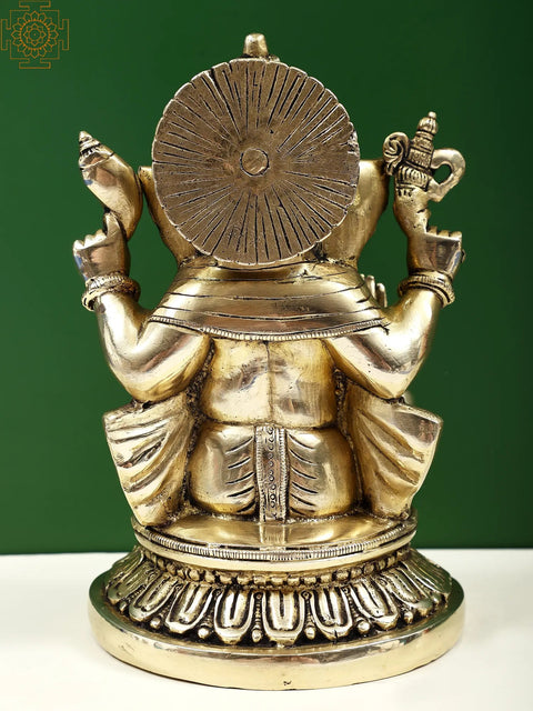8" Lord Ganesha In Brass | Handmade | Made In India