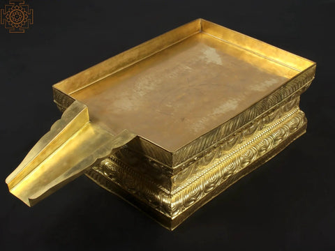 36" Large Brass Abhisheka Patra from South India | Handmade | Made in India