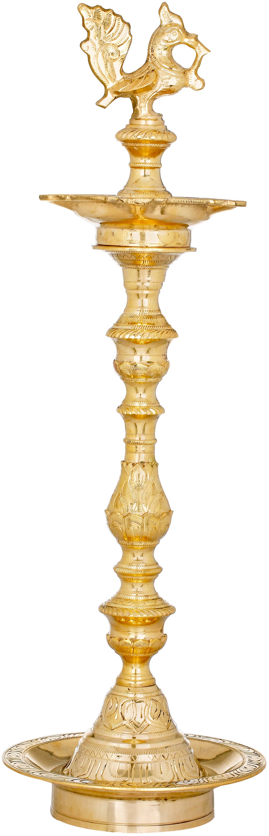 21" Brass Peacock Annam Lamp Handmade