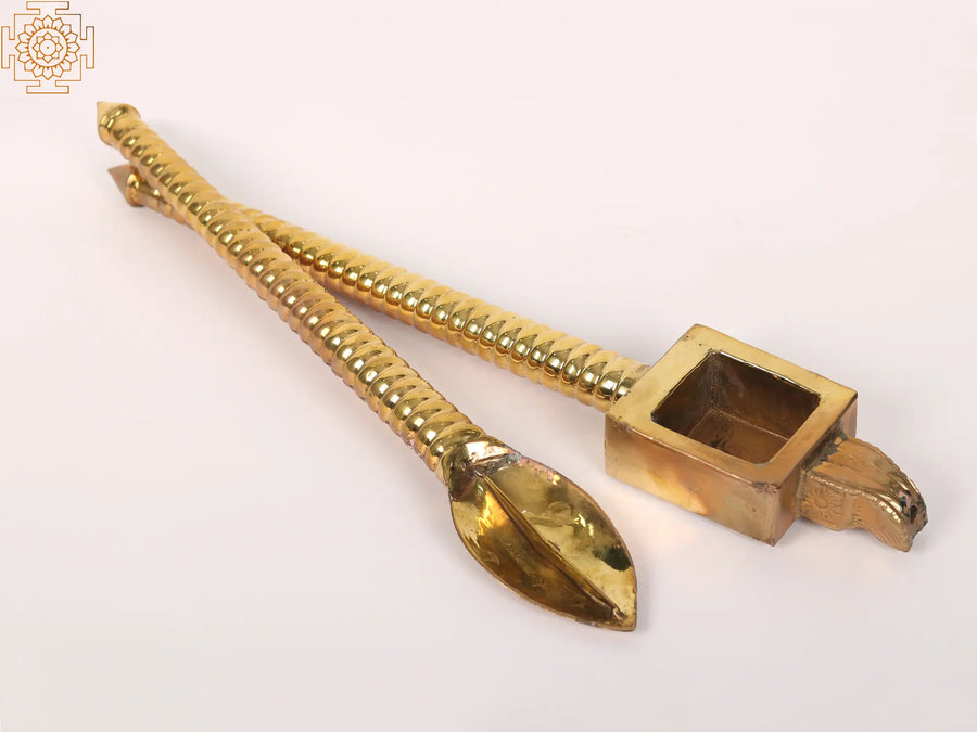 Brass Homa Spoon Set for Vedic Yajna Rituals