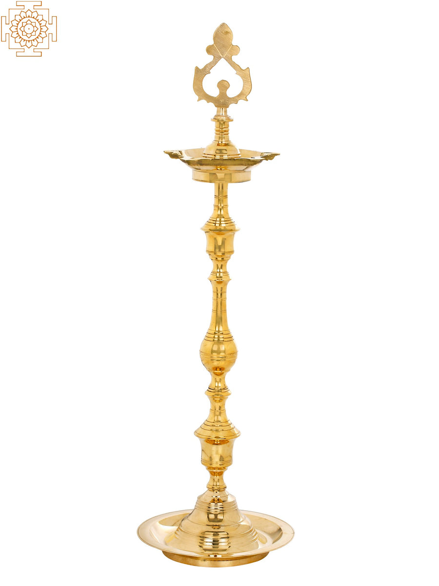 Brass Oil Lamp South India Handmade Statue