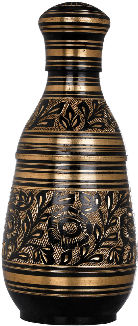 Decorated Brass Bottle which Opens at Two Places