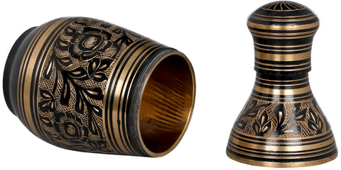 Decorated Brass Bottle which Opens at Two Places