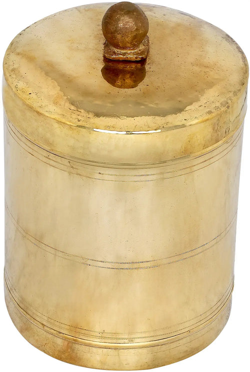10" Brass Cylindrical Strainer with Lid Handmade