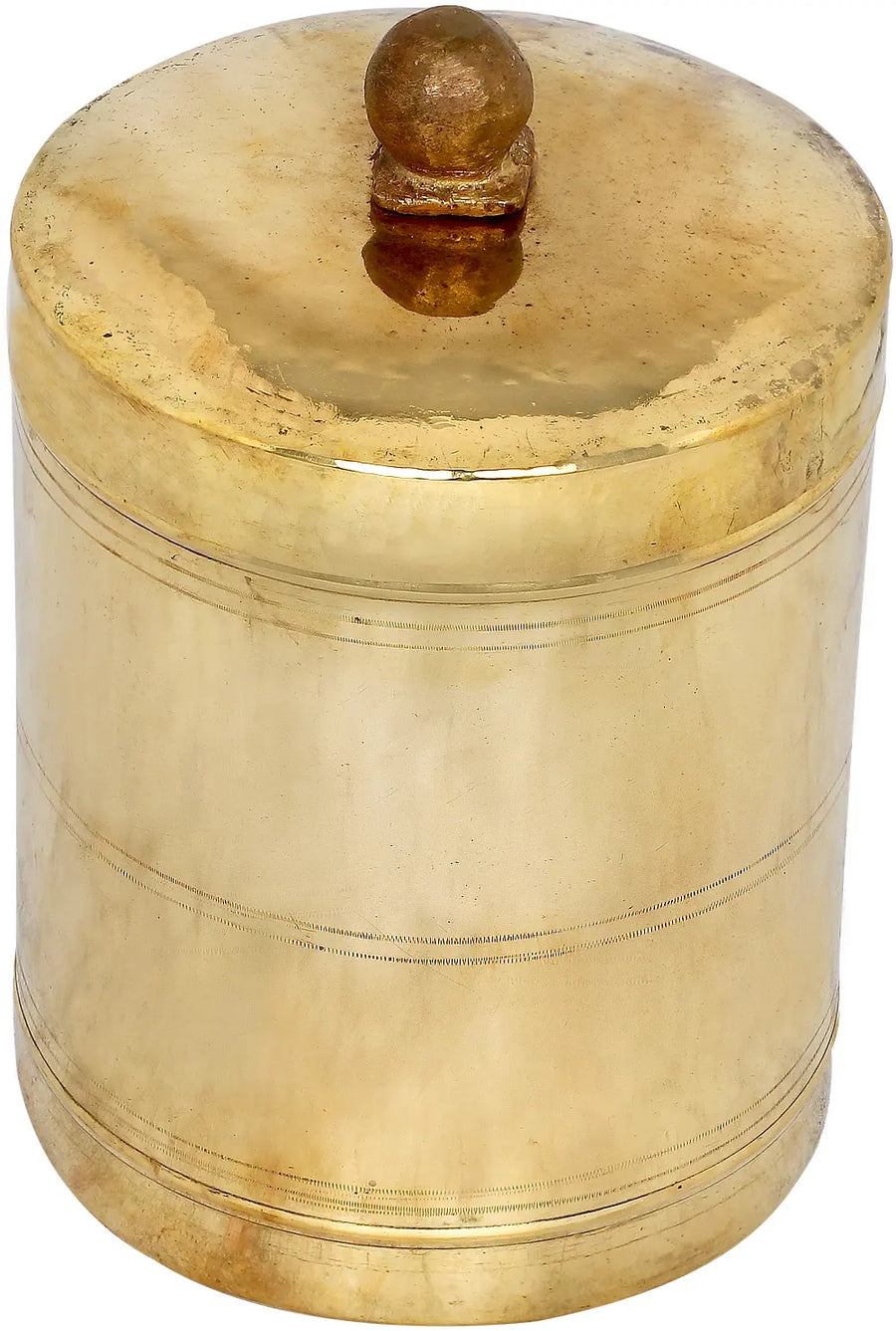 10" Brass Cylindrical Strainer with Lid Handmade