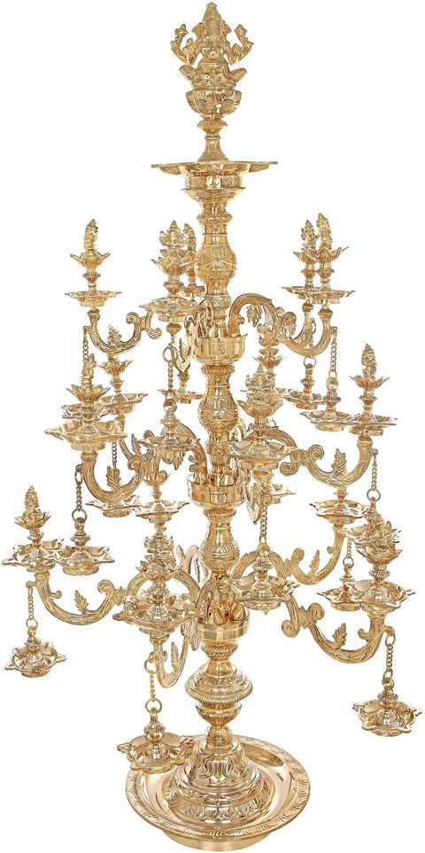 57" Effulgent Lord Ganesha Lamp in Brass | Handmade | Made in India