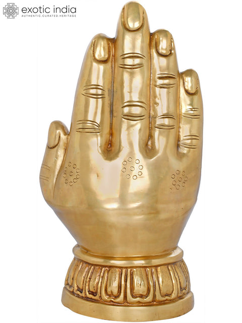 21" Buddha in Blessing Hand In Brass | Handmade | Made In India