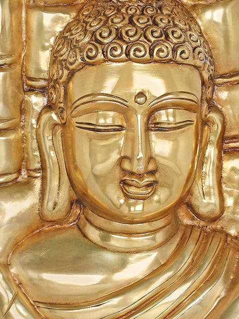 21" Buddha in Blessing Hand In Brass | Handmade | Made In India
