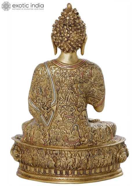 12" Tibetan Buddhist Preaching Buddha In Brass | Handmade | Made In India