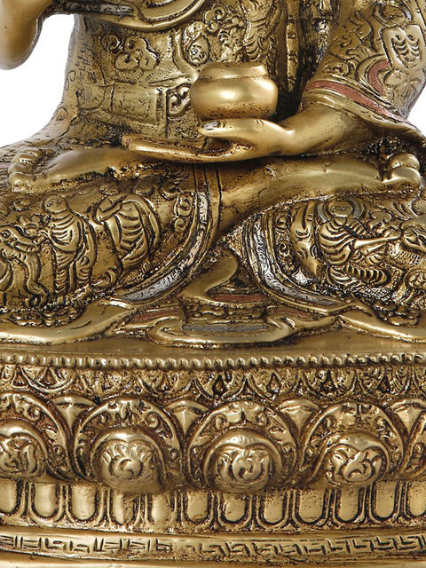 12" Tibetan Buddhist Preaching Buddha In Brass | Handmade | Made In India