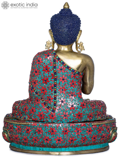 23" Tibetan Buddhist Lord Buddha in Preaching Mudra In Brass | Handmade | Made In India