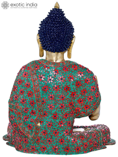 28" Large Size Buddha Preaching His Dharma - Tibetan Buddhist In Brass | Handmade | Made In India