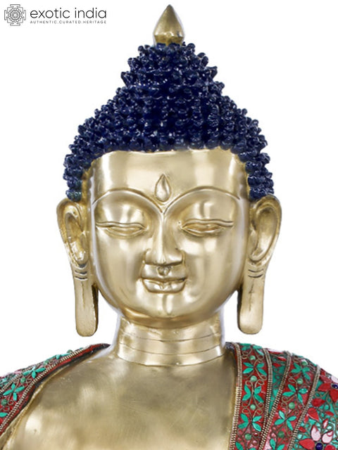 28" Large Size Buddha Preaching His Dharma - Tibetan Buddhist In Brass | Handmade | Made In India