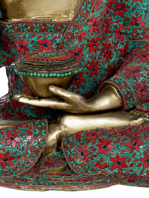 28" Large Size Buddha Preaching His Dharma - Tibetan Buddhist In Brass | Handmade | Made In India
