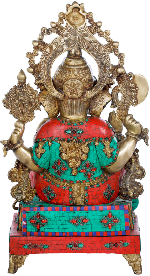 26" Ashirwad Granting Lord Ganesha In Brass | Handmade | Made In India