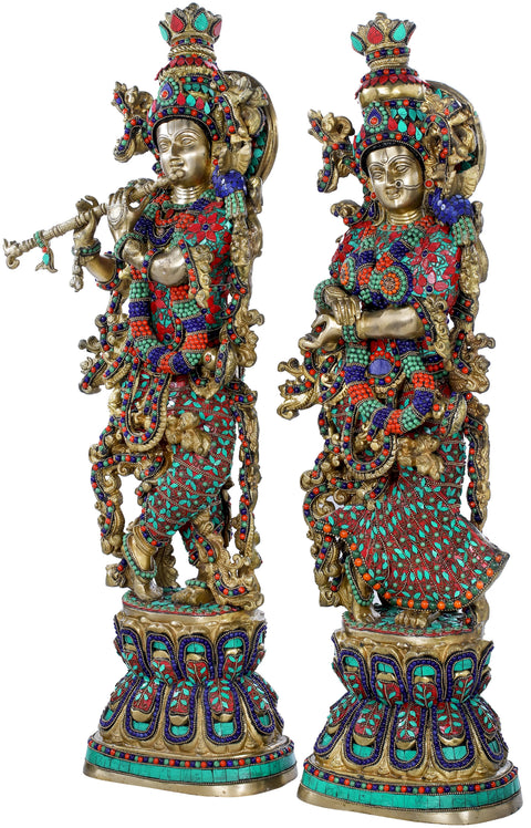 29" Radha Krishna In Brass | Handmade | Made In India