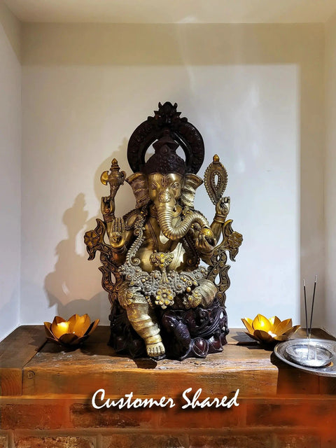 29" Glamour of Lord Ganesha Brass Sculpture | Handmade
