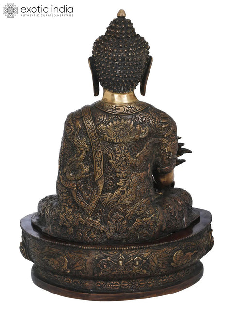 21" Medicine Buddha (Tibetan Buddhist Healing Buddha) in Brass | Handmade | Made In India
